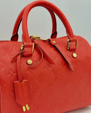 Louis Vuitton Red Monogram Empreinte Leather Speedy 25 Bandouliere