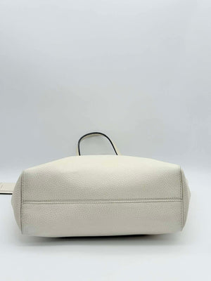 Gucci White Leather Swing Tote Bag