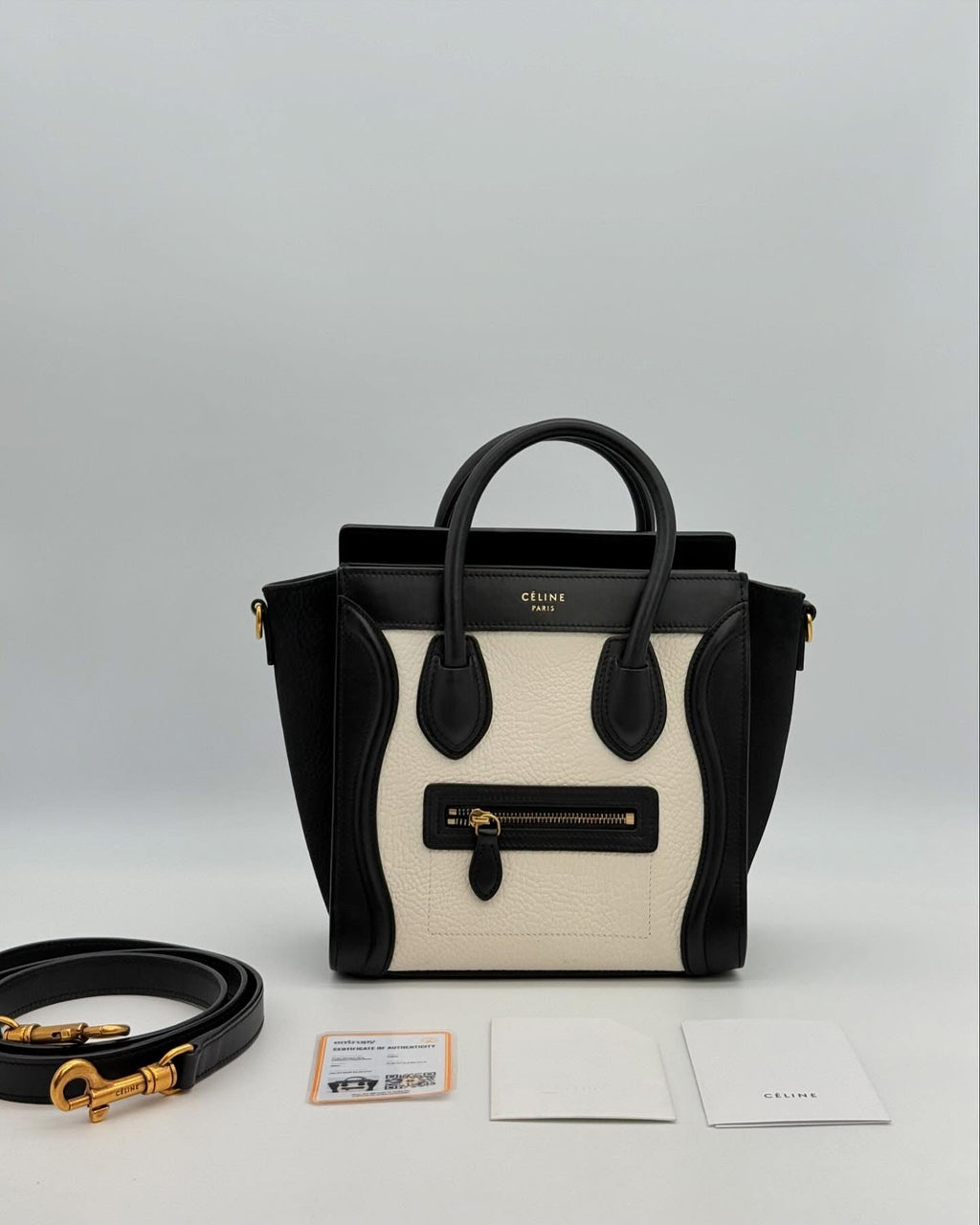 Celine Luggage Nano Shopper Leather & Suede