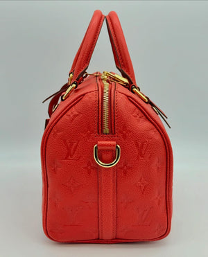 Louis Vuitton Red Monogram Empreinte Leather Speedy 25 Bandouliere