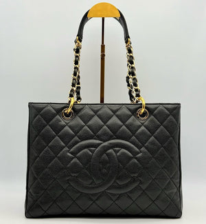 Chanel Matelasse Grand Chain Gst Caviar Skin Leather Black