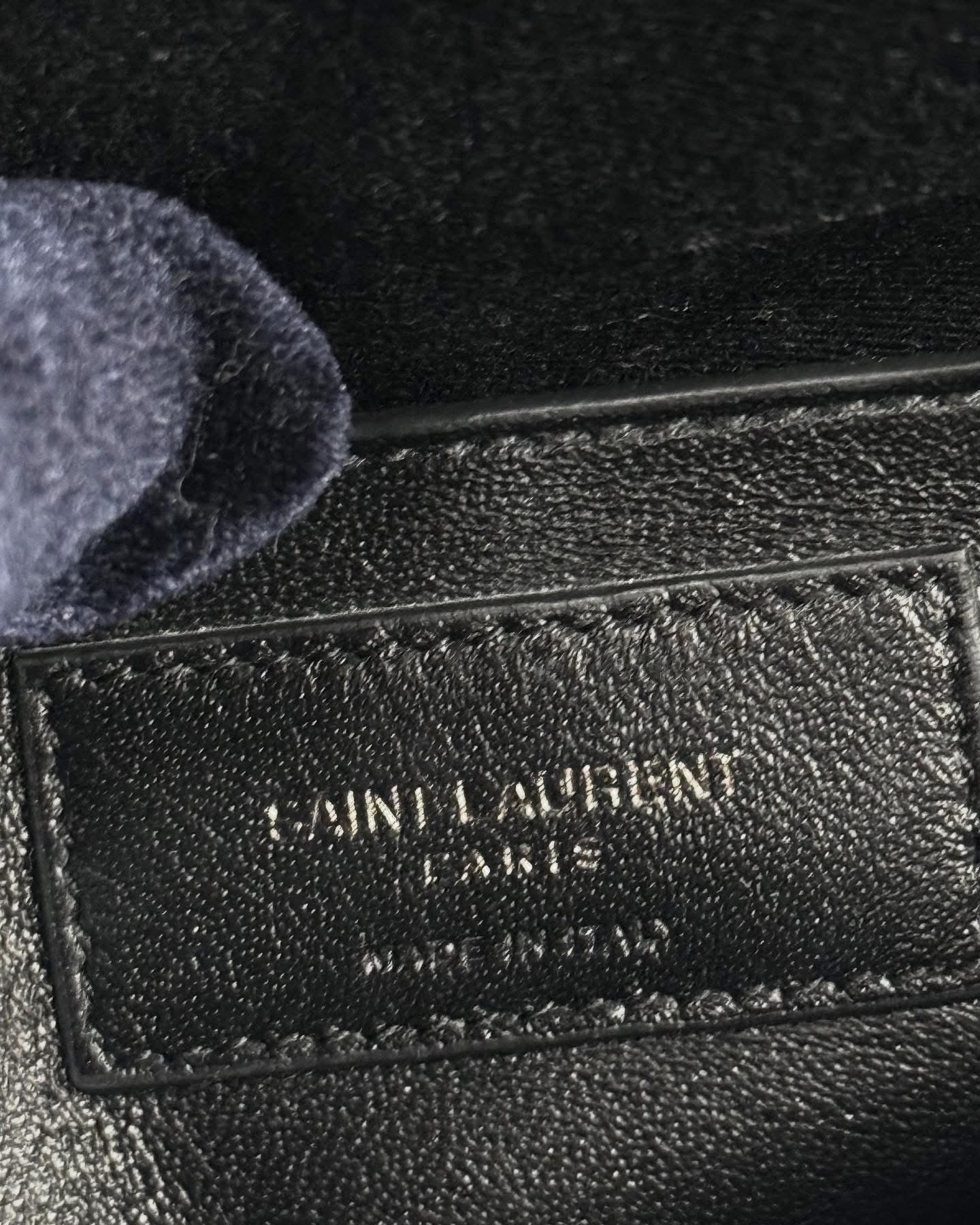 Saint Laurent College Large Matelasse Black Leather