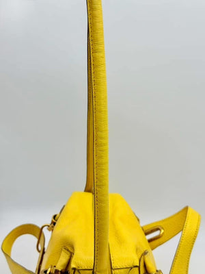 Chloe Yellow Pebbled Leather Medium Paraty Bag