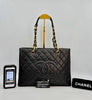 Chanel Matelasse Grand Chain Gst Caviar Skin Leather Black