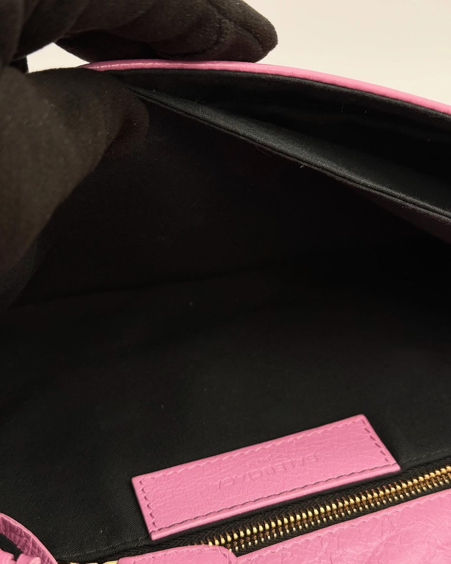 Balenciaga Bubblegum Pink Leather GGH Envelop Clutch Bag