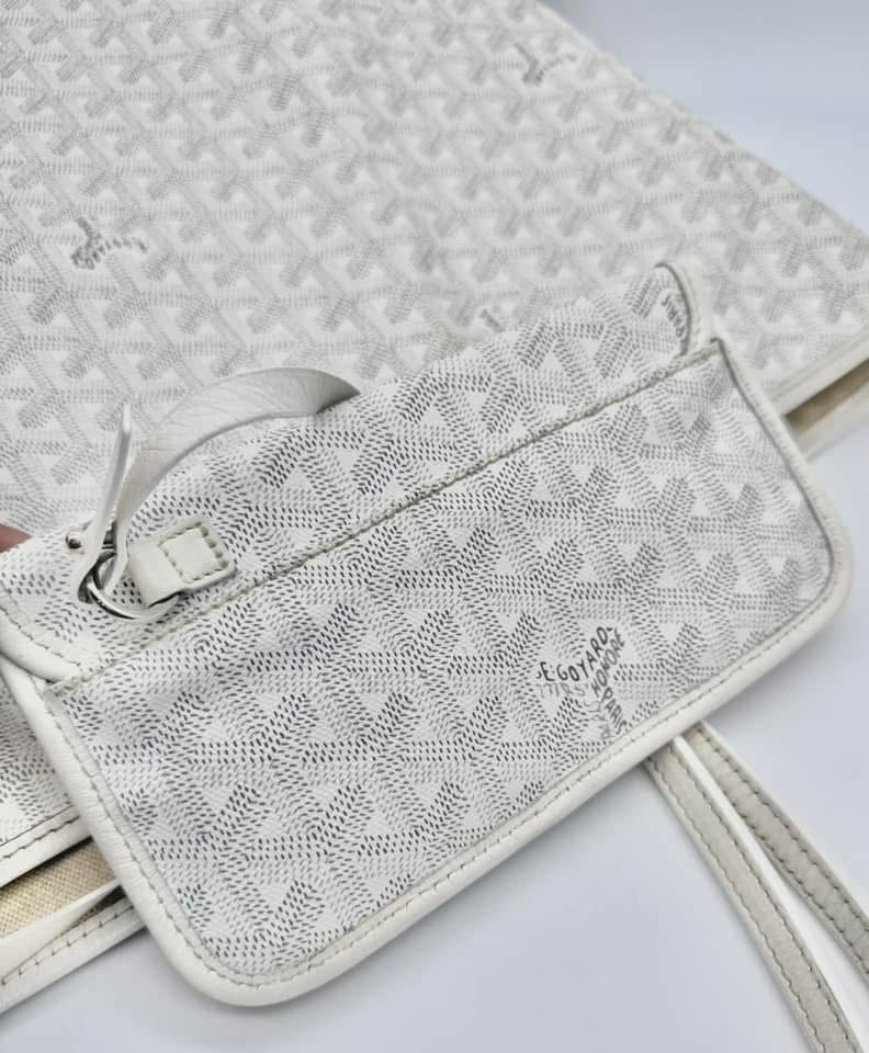 Goyard Saint Louis GM White Tote Bag