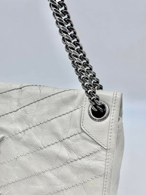 Saint Laurent Medium Niki Chain Bag in Blanc Vintage - White