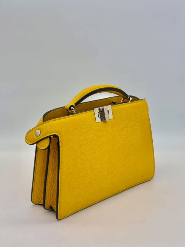 Fendi Peekaboo ISEEU X-CROSS Yellow Leather Bag