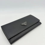 Prada Black Saffiano Leather Long Wallet