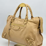 Balenciaga Beige Leather Giant 12 Motocross City Bag