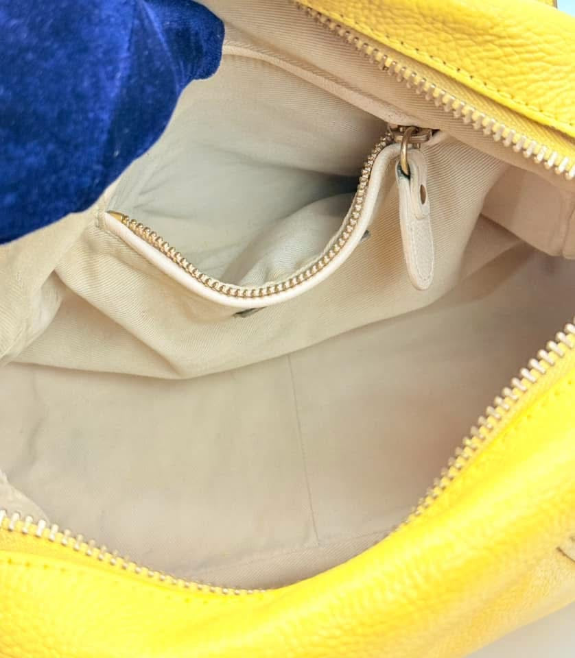 Chloe Yellow Pebbled Leather Medium Paraty Bag