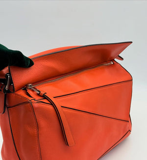 Loewe Orange Medium Puzzle Bag