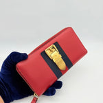 Gucci Leather Sylvie Zip Around Wallet