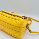 Chloe Yellow Pebbled Leather Medium Paraty Bag