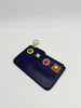 Fendi Vitello Liberty Studded Coin Pouch Key Case Blueberry Multicolor