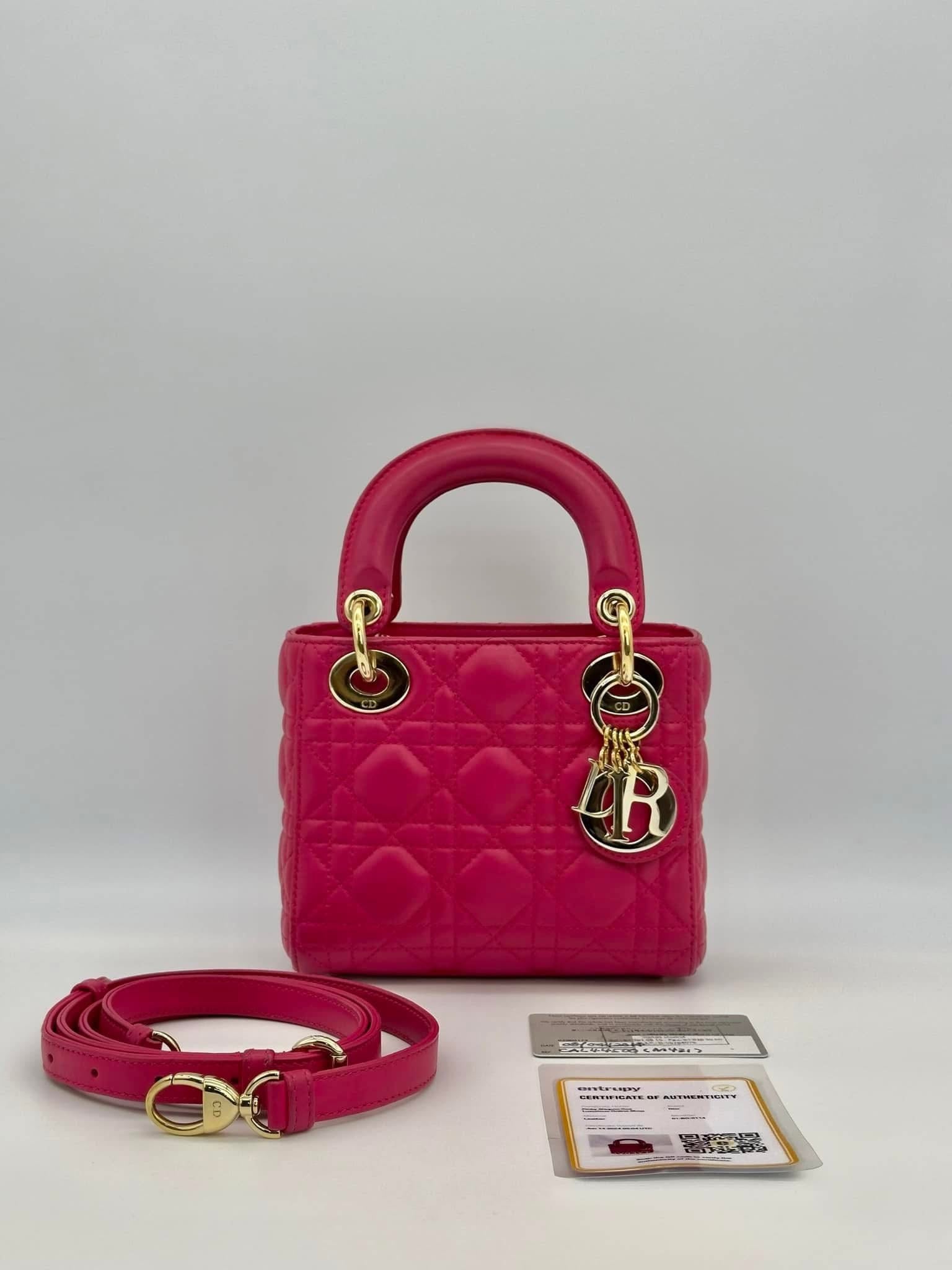 Christian Dior Lady Mini Lambskin Cannage