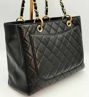 Chanel Matelasse Grand Chain Gst Caviar Skin Leather Black