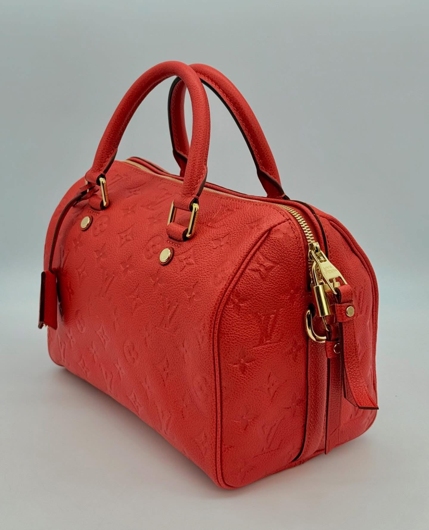 Louis Vuitton Red Monogram Empreinte Leather Speedy 25 Bandouliere