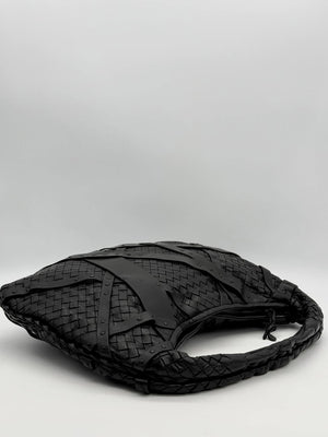 Bottega Veneta Shoulder Bag Intrecciato Leather Black