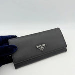 Prada Black Saffiano Leather Long Wallet