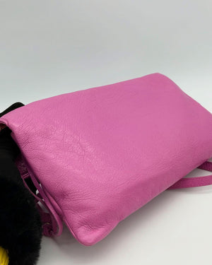 Balenciaga Bubblegum Pink Leather GGH Envelop Clutch Bag