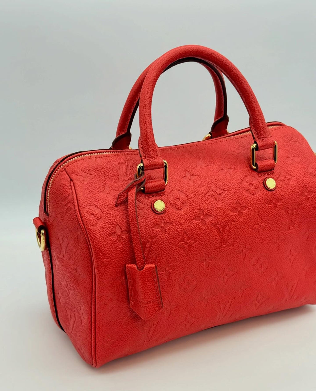 Louis Vuitton Red Monogram Empreinte Leather Speedy 25 Bandouliere