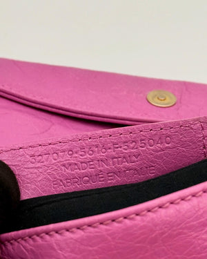 Balenciaga Bubblegum Pink Leather GGH Envelop Clutch Bag