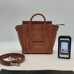 Celine Tan Leather Nano Luggage Bag