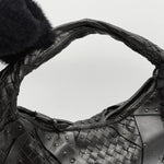 Bottega Veneta Shoulder Bag Intrecciato Leather Black