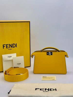 Fendi Peekaboo ISEEU X-CROSS Yellow Leather Bag