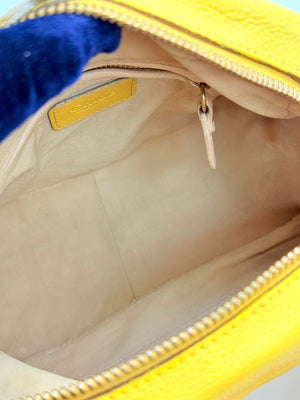 Chloe Yellow Pebbled Leather Medium Paraty Bag