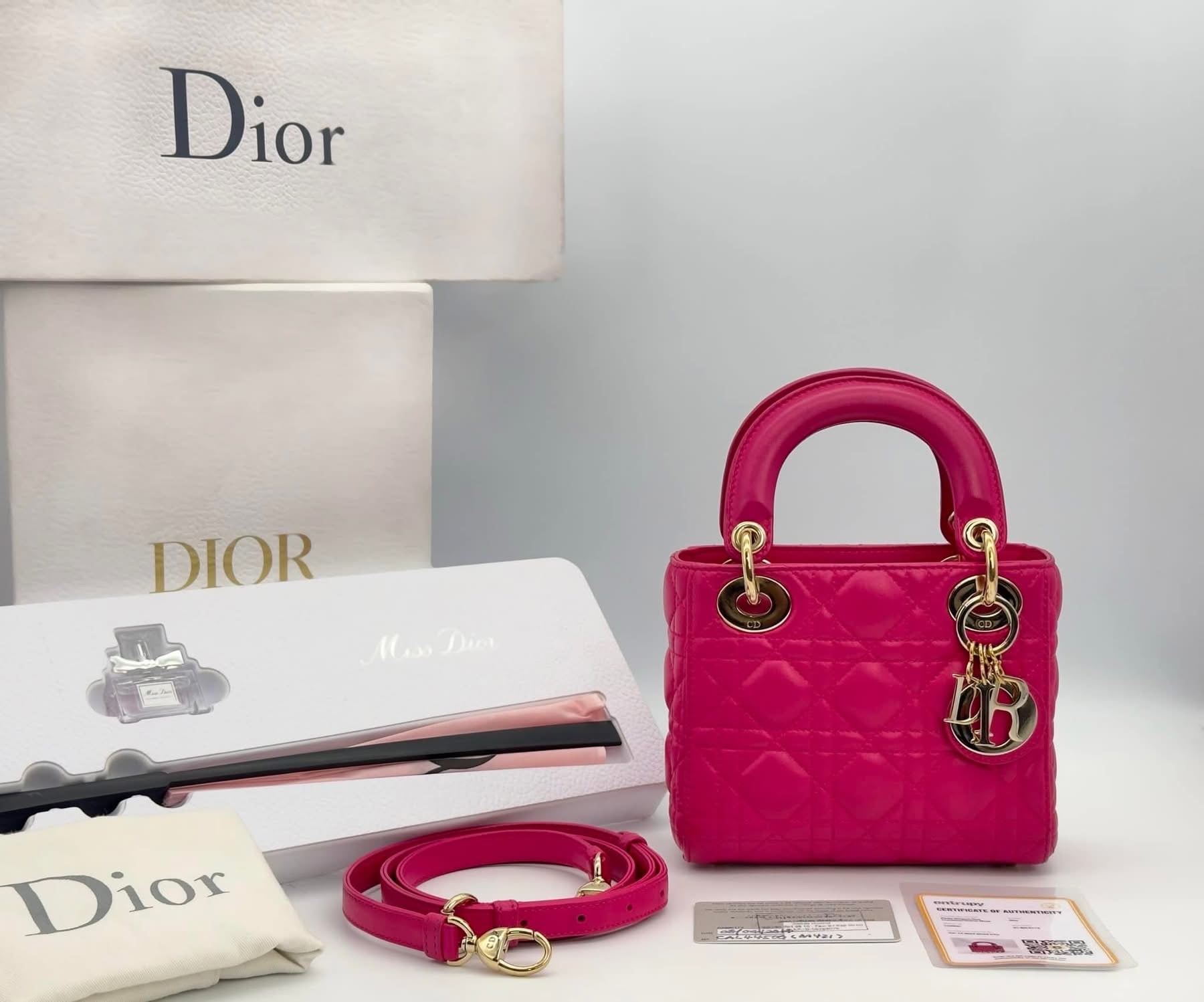 Christian Dior Lady Mini Lambskin Cannage