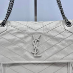 Saint Laurent Medium Niki Chain Bag in Blanc Vintage - White