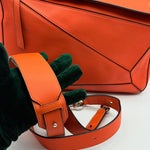 Loewe Orange Medium Puzzle Bag