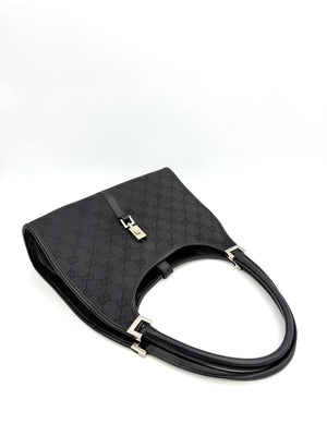 Gucci Black GG Canvas Jackie Shoulder Bag