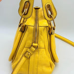 Chloe Yellow Pebbled Leather Medium Paraty Bag