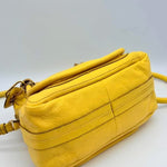 Chloe Yellow Pebbled Leather Medium Paraty Bag