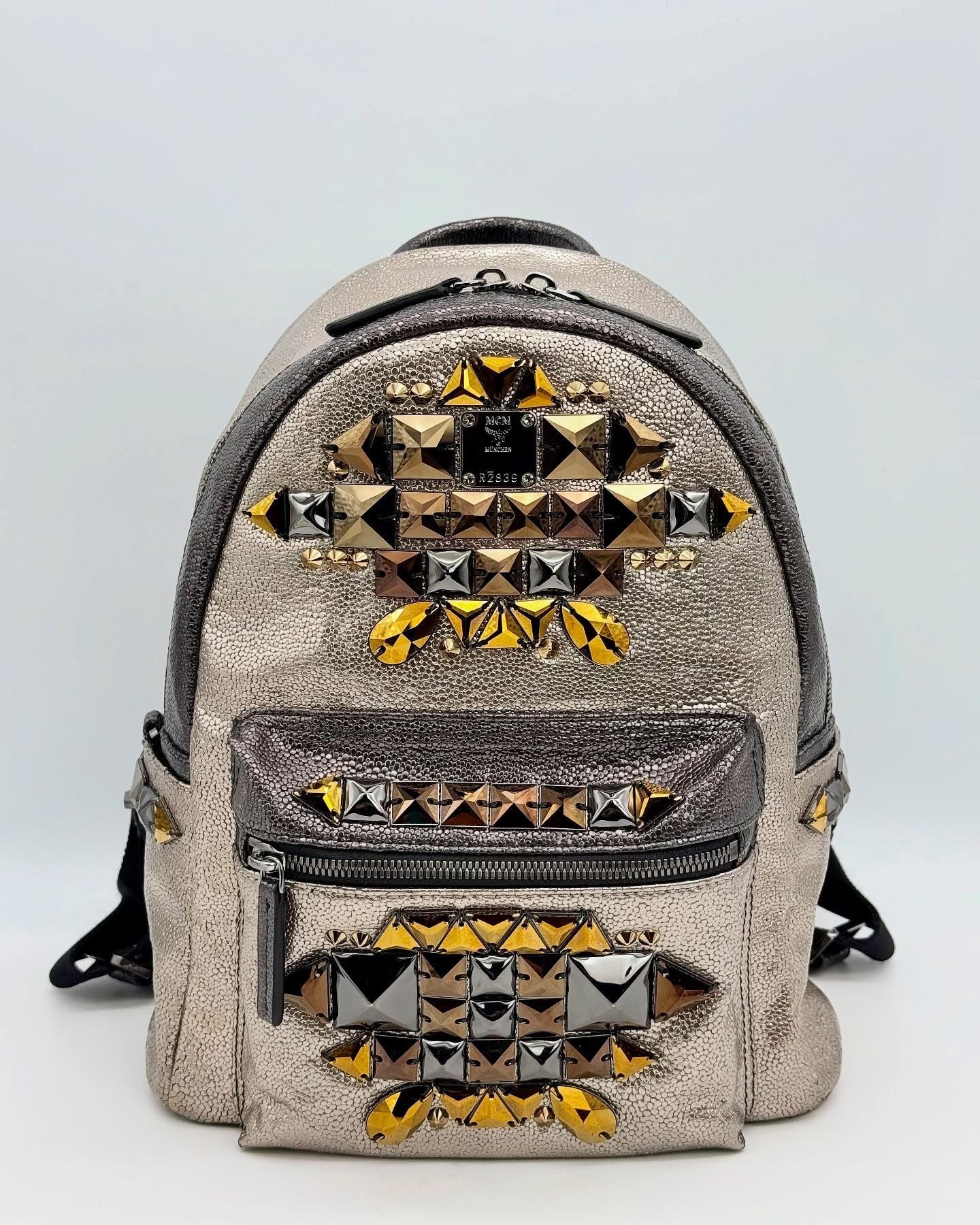 MCM Leather Studded Backpack