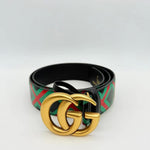 Gucci Textured Dollar Calfskin Criss-Cross Double G-Belt