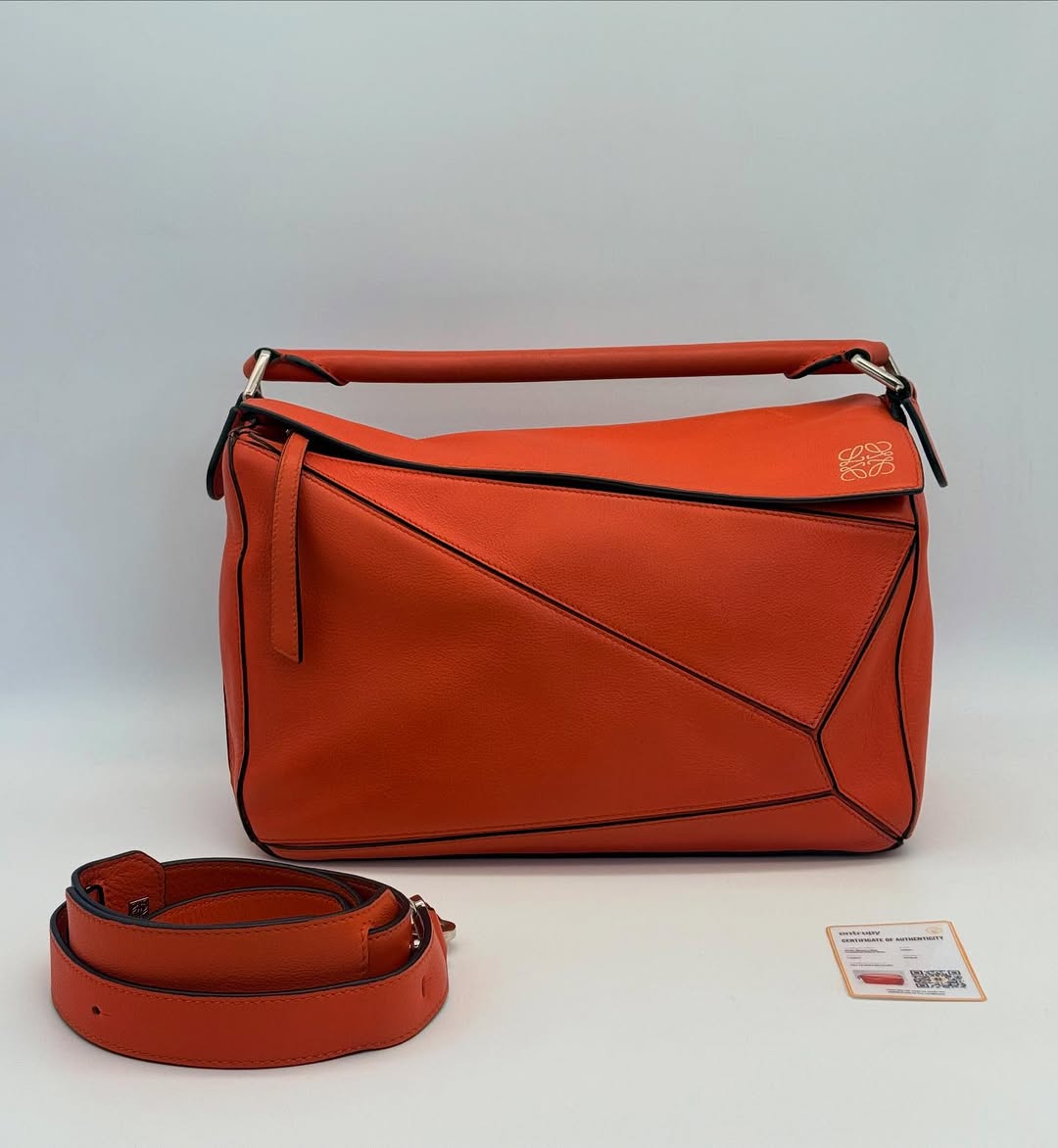 Loewe Orange Medium Puzzle Bag