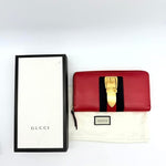 Gucci Leather Sylvie Zip Around Wallet