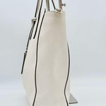 Gucci White Leather Swing Tote Bag