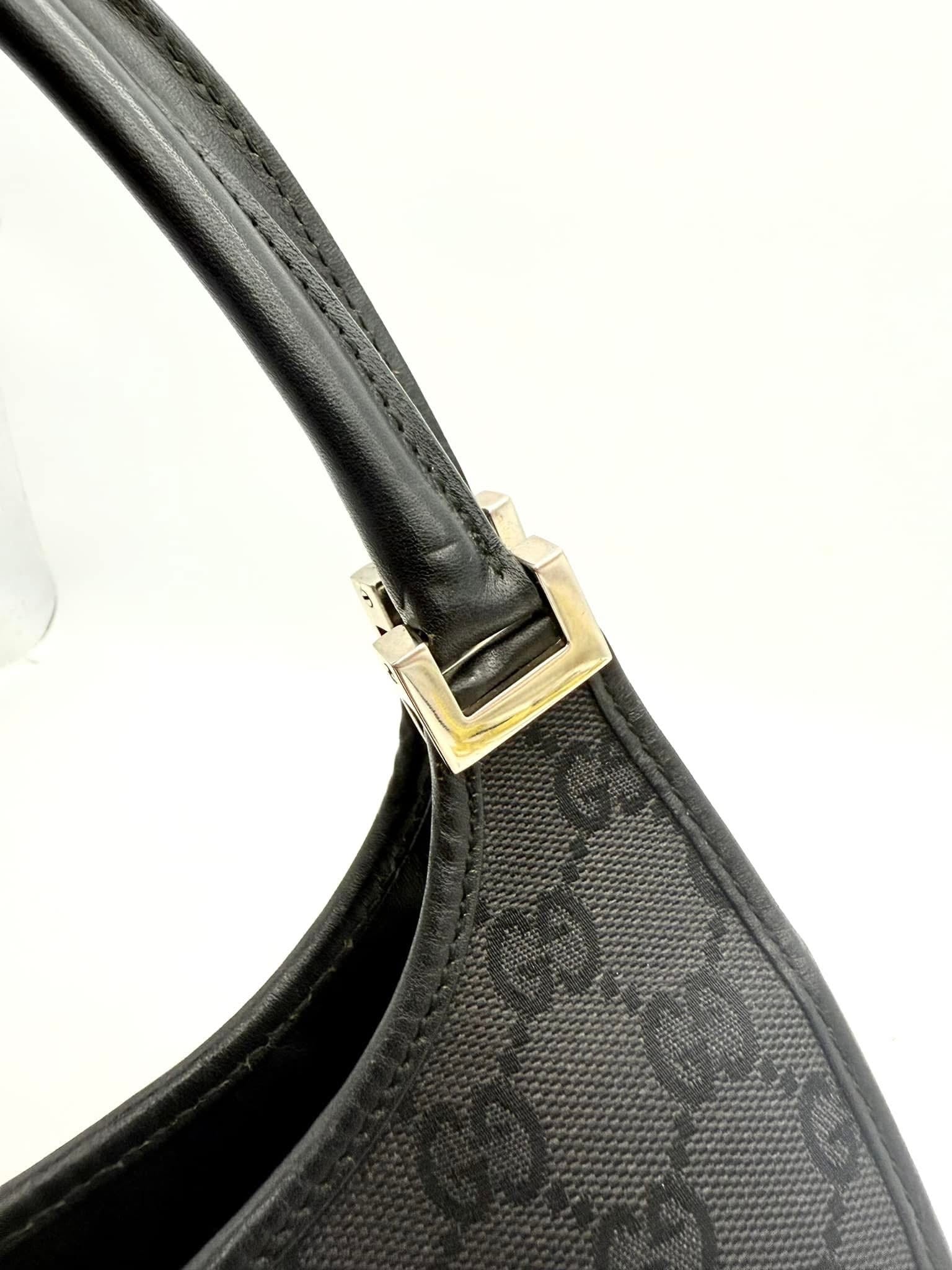 Gucci Black GG Canvas Jackie Shoulder Bag