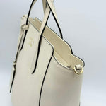 Gucci White Leather Swing Tote Bag