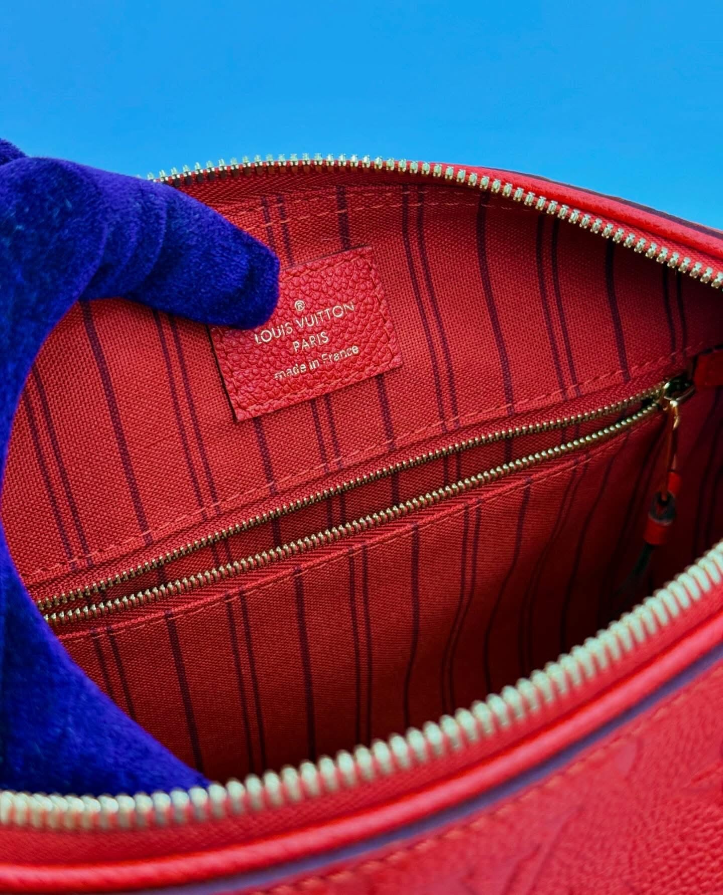 Louis Vuitton Red Monogram Empreinte Leather Speedy 25 Bandouliere