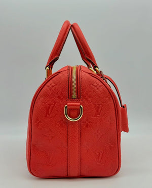 Louis Vuitton Red Monogram Empreinte Leather Speedy 25 Bandouliere