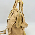 Balenciaga Beige Leather Giant 12 Motocross City Bag