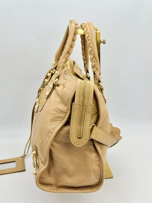 Balenciaga Beige Leather Giant 12 Motocross City Bag