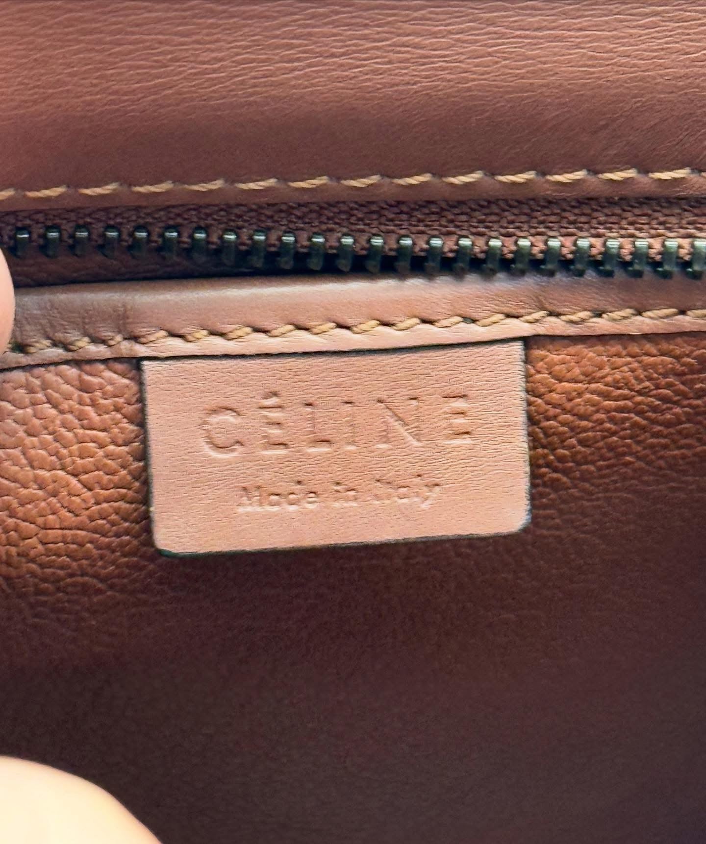 Celine Tan Leather Nano Luggage Bag