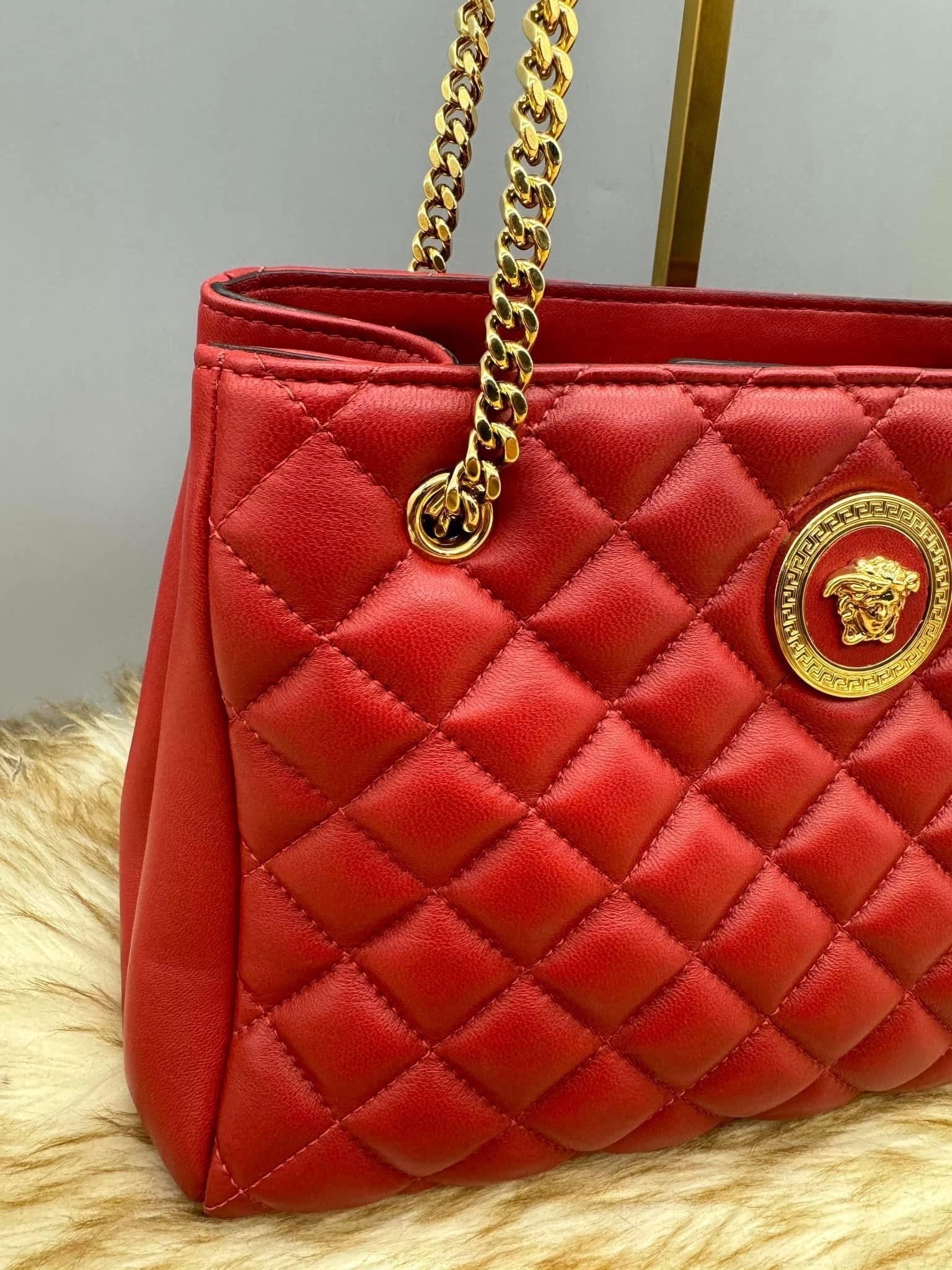 Versace La Medusa Quilted Leather Tote Bag